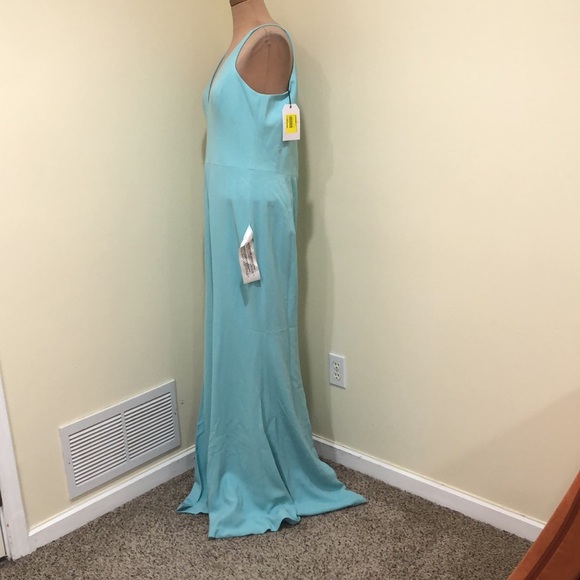 NWT Dress The Population Iris Formal Maxi Dress Size Large Tranquil Blue Aqua - Picture 3 of 9